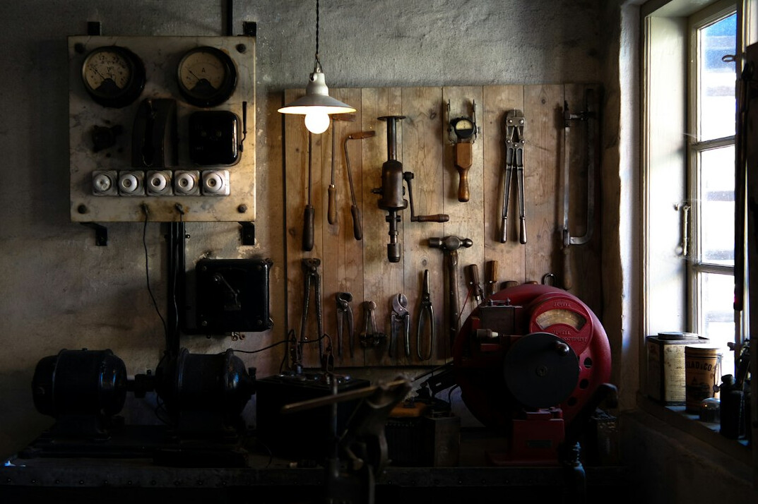 Workshop with materials and equipment